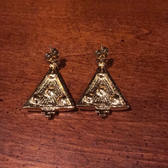 Avon Vintage Multi Gem Christmas Tree Earrings - Picture 2 of 3